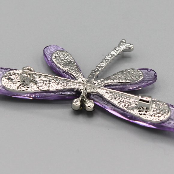 Dragonfly symbol of change purple pin brooch - Picture 5 of 5